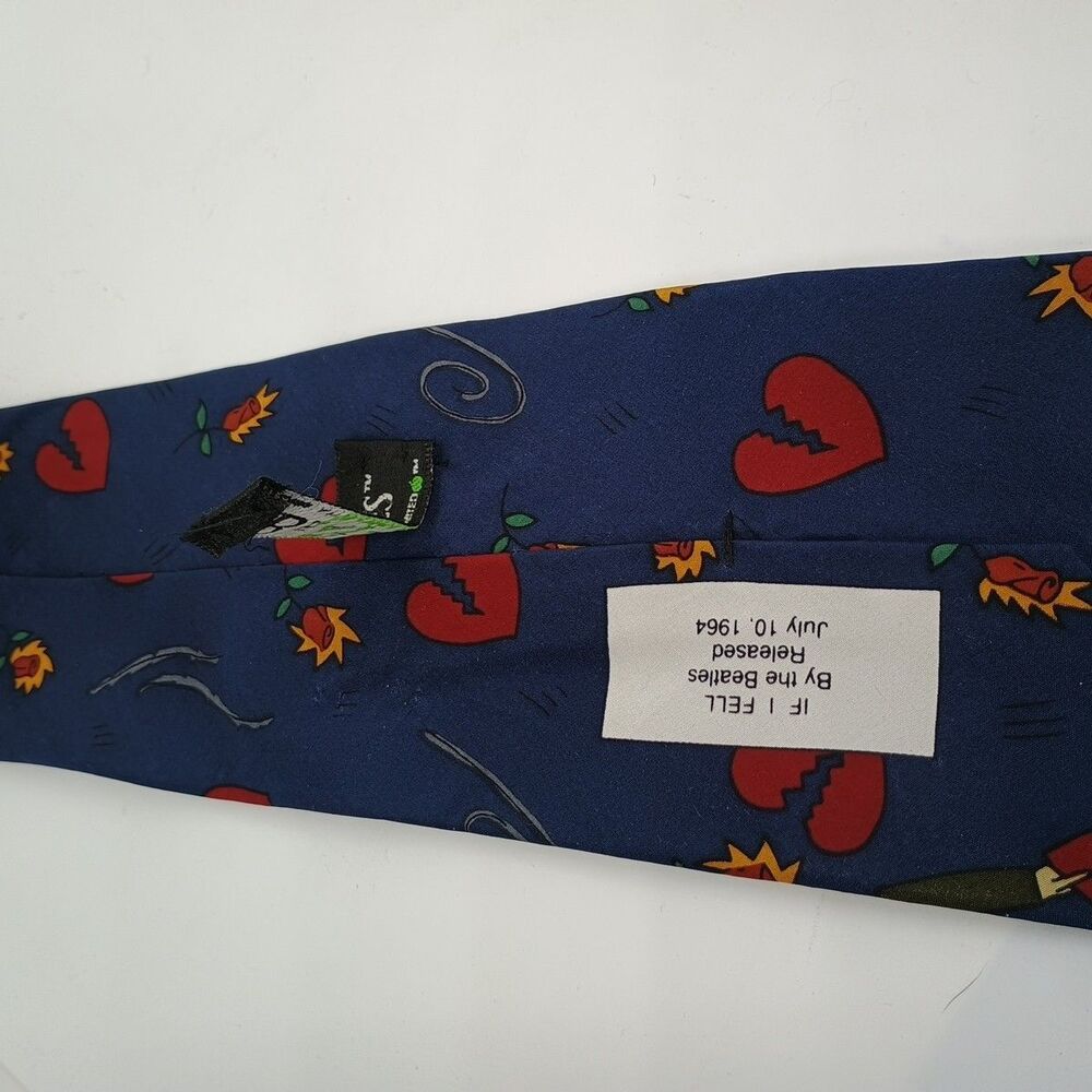 The Beatles Mens Vintage Silk Neck Tie If I Fell - Picture 4 of 5